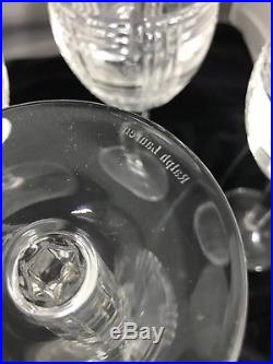 Ralph Lauren Glen Plaid Crystal Red Wine Water Goblet Glasses Set of 4 8 3/4