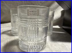 Ralph Lauren Glen Plaid Old Fashioned Glasses Set of 4 New Crystal Barware WOW