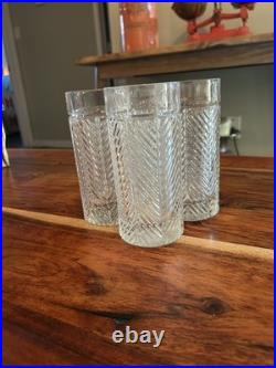 Ralph Lauren Herringbone Crystal/Tall Glasses Set of 4 6.25