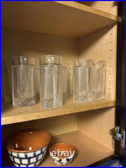Ralph Lauren Herringbone Crystal/Tall Glasses Set of 4 6.25