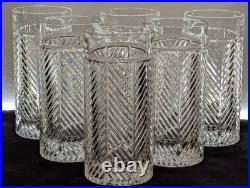 Ralph Lauren Herringbone Highball SET OF 6 EUC Free Shipping