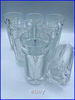 Ralph Lauren Tall drinking glasses herring pattern 7