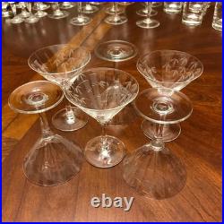 Rare 68 piece Mid-Century Modern Bamboo Glassware Noritake & Sasaki Bar Set