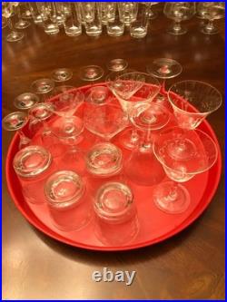 Rare 68 piece Mid-Century Modern Bamboo Glassware Noritake & Sasaki Bar Set