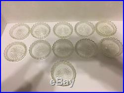 Rare Cut Glass Set Eleven Coasters, Crystal