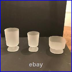 Rare Danish Modern Dansk Frosted Crystal Glassware Excellent condition