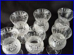 Rare Edinburgh Cut Crystal THISTLE SET of 6 Water Goblets 6 1/2 glasses 8oz