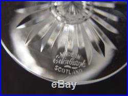 Rare Edinburgh Cut Crystal THISTLE SET of 6 Water Goblets 6 1/2 glasses 8oz