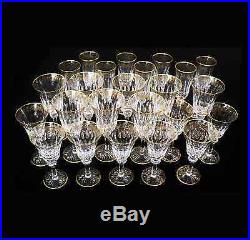 Rare Must-Have Christofle 24 Piece'Marly' Crystal Glass Set