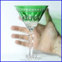 Rare SET of 2 Waterford Clarendon Emerald Green Crystal Martini Glasses
