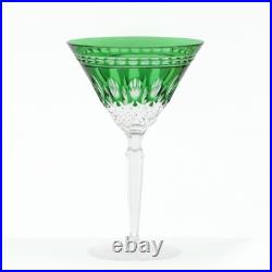 Rare SET of 2 Waterford Clarendon Emerald Green Crystal Martini Glasses