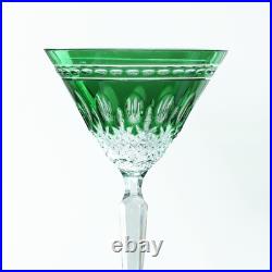 Rare SET of 2 Waterford Clarendon Emerald Green Crystal Martini Glasses