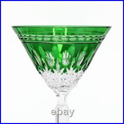 Rare SET of 2 Waterford Clarendon Emerald Green Crystal Martini Glasses