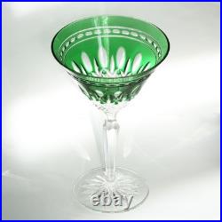 Rare SET of 2 Waterford Clarendon Emerald Green Crystal Martini Glasses