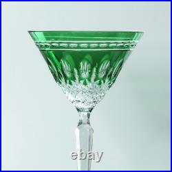 Rare SET of 2 Waterford Clarendon Emerald Green Crystal Martini Glasses