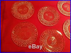 Rare Set Of 8 Vintage Waterford Crystal Alana 6 Bread & Butter Plates Signed