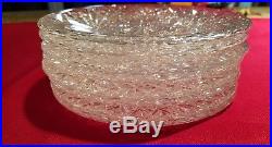 Rare Set Of 8 Vintage Waterford Crystal Alana 6 Bread & Butter Plates Signed