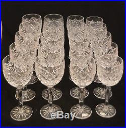 Rare Stefan Irish Crystal Set Of 20 Wine Glasses Water Goblets Cathedral Pattern