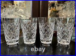 Rare Stunning Set of 4 WATERFORD CRYSTAL Tyrone (Cut) 12 Oz Flat Tumbler MINT