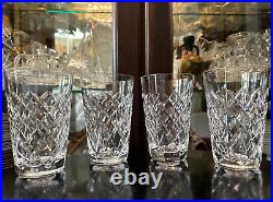 Rare Stunning Set of 4 WATERFORD CRYSTAL Tyrone (Cut) 12 Oz Flat Tumbler MINT