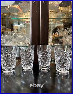 Rare Stunning Set of 4 WATERFORD CRYSTAL Tyrone (Cut) 12 Oz Flat Tumbler MINT