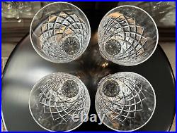 Rare Stunning Set of 4 WATERFORD CRYSTAL Tyrone (Cut) 12 Oz Flat Tumbler MINT