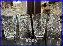 Rare Stunning Set of 4 WATERFORD CRYSTAL Tyrone (Cut) 12 Oz Flat Tumbler MINT