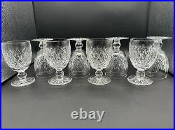 Rare Stunning Set of 8 WATERFORD CRYSTAL Boyne (Cut Foot) Water Goblets MINT