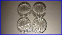 Rare VINTAGE Waterford Crystal Set of 4 LARGE GLASS COASTERS 4 3/8 IRELAND