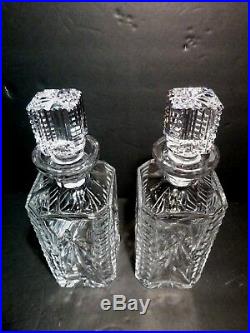 Rare VINTAGE Waterford Crystal TANTALUS Set of 2 Square Decnaters 9 5/8