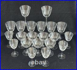 Rare Vintage 1950s Seneca Starburst Crystal Glassware Set 21pc Mid Century Elegt