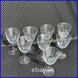 Rare Vintage 1950s Seneca Starburst Crystal Glassware Set 21pc Mid Century Elegt