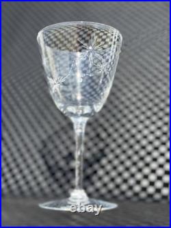 Rare Vintage 1950s Seneca Starburst Crystal Glassware Set 21pc Mid Century Elegt