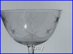Rare Vintage 1950s Seneca Starburst Crystal Glassware Set 21pc Mid Century Elegt