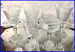 Rare Vintage Service 12 Plus ROYAL DOULTON Carlyle Crystal Glasses Stemware Lot