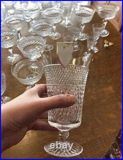 Rare Vintage Service 12 Plus ROYAL DOULTON Carlyle Crystal Glasses Stemware Lot