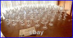 Rare Vintage Service 12 Plus ROYAL DOULTON Carlyle Crystal Glasses Stemware Lot