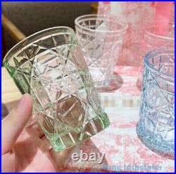 Rattan Crystal Glass Coffee Wine Cup Set Artificial Buffing Artwork Collection