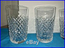 Retired Set 4 Signed Waterford Crystal Alana 1952 Art Glass 5 Flat Tumblers
