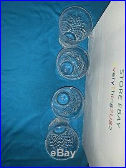 Retired Set 4 Signed Waterford Crystal Alana 1952 Art Glass 5 Flat Tumblers