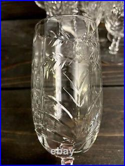 Rock Sharpe Baden Cut Crystal Iced Tea Glasses 7 Tall Holds 12oz Set Of 11