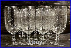 Rock Sharpe Baden Cut Crystal Iced Tea Glasses 7 Tall Holds 12oz Set Of 11