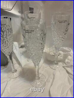 Rogaska Champagne Flutes Glasses 701585 Set 4 Neiman Marcus Handcrafted EU Glass
