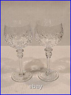 Rogaska Crystal Gallia Hock Wine Glasses Goblets Hand Blown Engraved 8 Set EUC