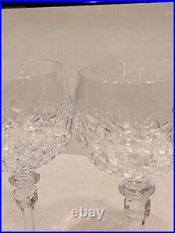 Rogaska Crystal Gallia Hock Wine Glasses Goblets Hand Blown Engraved 8 Set EUC