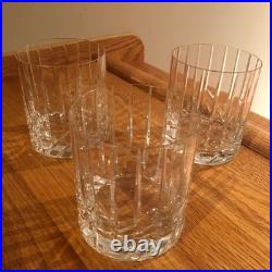 Rogaska Galleria Clear Crystal Lowball Double Old Fashioned Glasses VTG Set 3