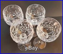 Rogaska Gallia Crystal Hock Red Wine Glasses Balloon Goblets 4pc Set Yugosalvia