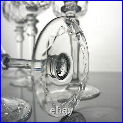 Rogaska Gallia Hock Wine Glasses Crystal Glassware Set of 6 Famous Floral