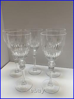 Rogaska Gallia Set of 5 Water Goblet Wine Stemmed Glass 9 1/4 Tall Crystal