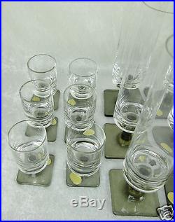 Rosenthal Crystal Glass Set 36 Berlin Linear Smoke Goblet Champagne Georg Jensen